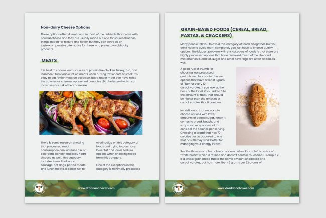 Diseño editorial de nutrición